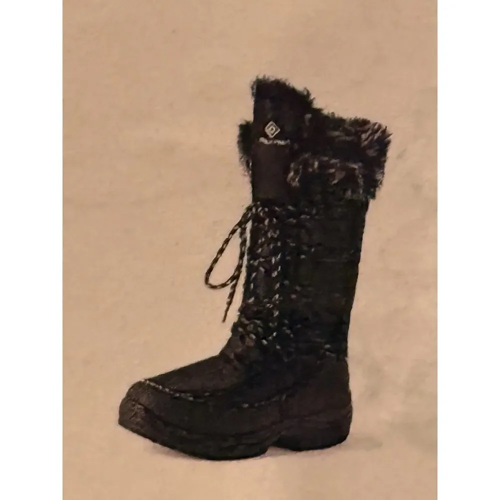 Women Waterproof Winter SnowBoots Faux Fur Lined Side Zipper Mid Calf Boots Sz 7
